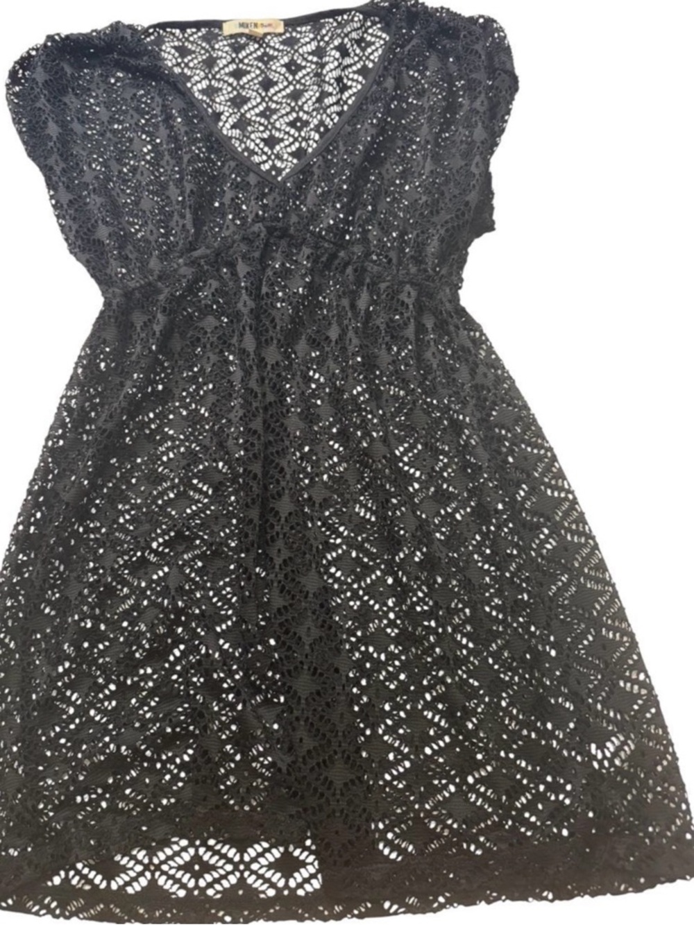 Women’s Black Crochet V-Neck Swimsuit Cover Up